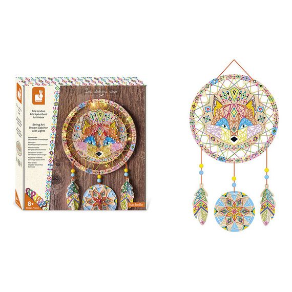 Janod zestaw kreatywny Przeplatanka 3D String art Świecący łapacz snów 8+