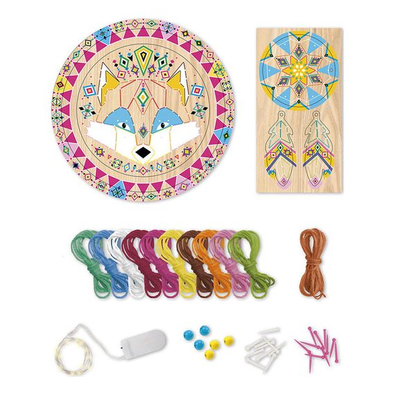 Janod zestaw kreatywny Przeplatanka 3D String art Świecący łapacz snów 8+, 4 zdjęcie