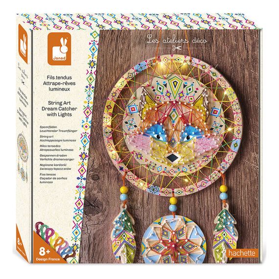 Janod zestaw kreatywny Przeplatanka 3D String art Świecący łapacz snów 8+, 6 zdjęcie