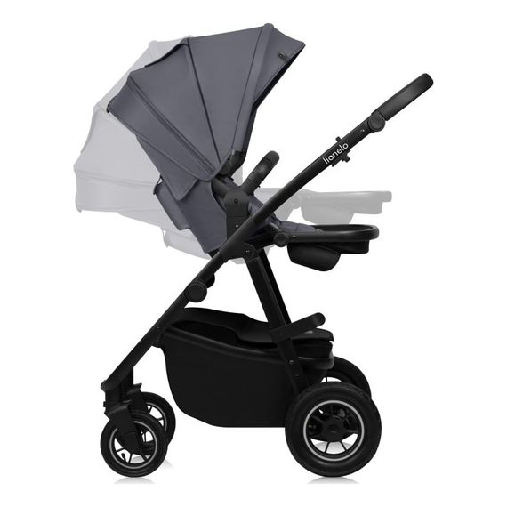 Lionelo Amber Plus 3v1 - kombinovaný kočárek s autosedačkou, Rodzaj wózka: zestaw 3w1, Kolor materiału: Grey Graphite, 8 zdjęcie