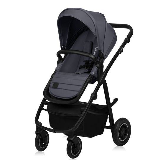 Lionelo Amber Plus 3v1 - kombinovaný kočárek s autosedačkou, Rodzaj wózka: zestaw 3w1, Kolor materiału: Grey Graphite, 20 zdjęcie