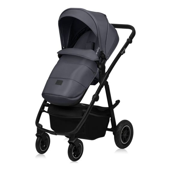 Lionelo Amber Plus 3v1 - kombinovaný kočárek s autosedačkou, Rodzaj wózka: zestaw 3w1, Kolor materiału: Grey Graphite, 21 zdjęcie