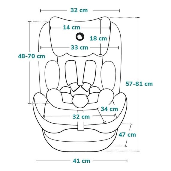 Lionelo Neal i-Size - autosedačka pro starší děti (100-150 cm | 15-36 kg | 4-12 let), Kolor: Green Turquoise, 7 zdjęcie
