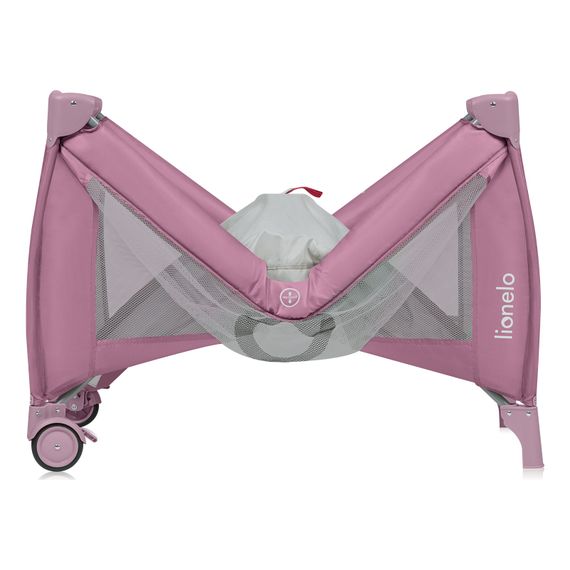 Lionelo Stefi Plus łóżeczko turystyczne Pink Magnolia, Kolor: Pink Magnolia, 8 zdjęcie
