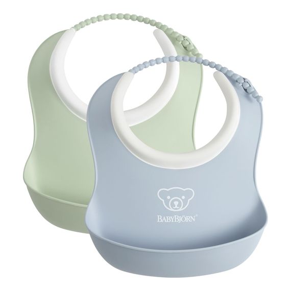 BabyBjorn 2 małe śliniaczki Powder Green/ Powder Blue