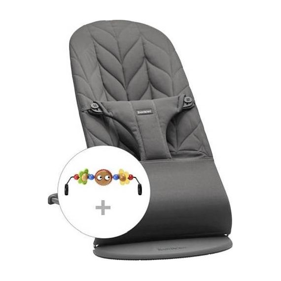 BabyBjorn Bliss Woven Petal Quilt Baby Bouncer Anthracite + Googly Eyes Toy, Rodzaj: Woven Petal Quilt, Kolor: Antracyt, image 