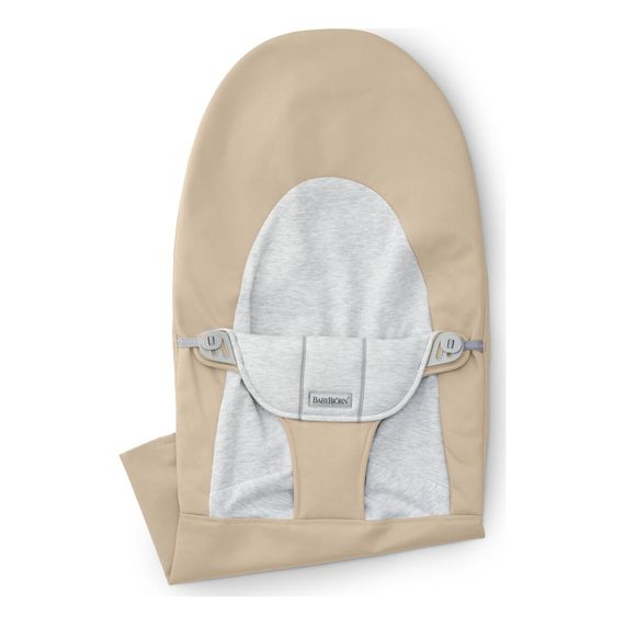 BabyBjorn poszycie do leżaczka Balance Soft Woven/Jersey Beż/Szary, Rodzaj: Woven/Jersey, Kolor: Beż/Szary, 2 zdjęcie