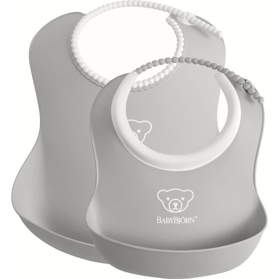 BabyBjorn zestaw śliniaków mały/duży Grey