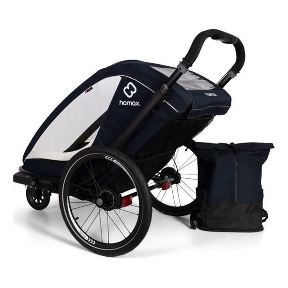 Hamax Breeze - dvoumístný cyklovozík za kolo, Rodzaj wózka: dla dwójki dzieci, Kolor materiału: Navy/Cream, 35 zdjęcie