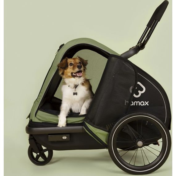 Hamax Pluto M přívěsný vozík pro psy do 35 kg Green / Black, 7 zdjęcie