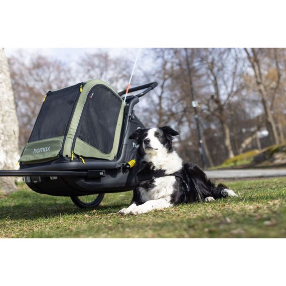 Hamax Pluto M přívěsný vozík pro psy do 35 kg Green / Black, 10 zdjęcie