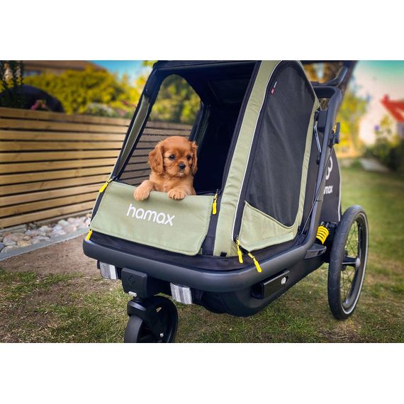 Hamax Pluto M přívěsný vozík pro psy do 35 kg Green / Black, 13 zdjęcie