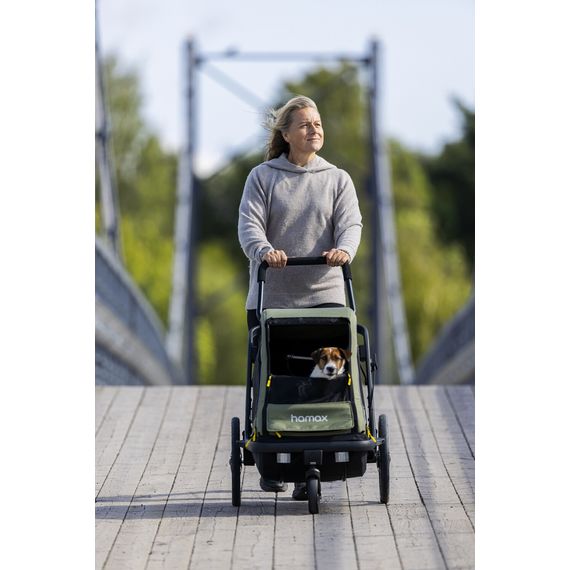 Hamax Pluto M přívěsný vozík pro psy do 35 kg Green / Black, 18 zdjęcie