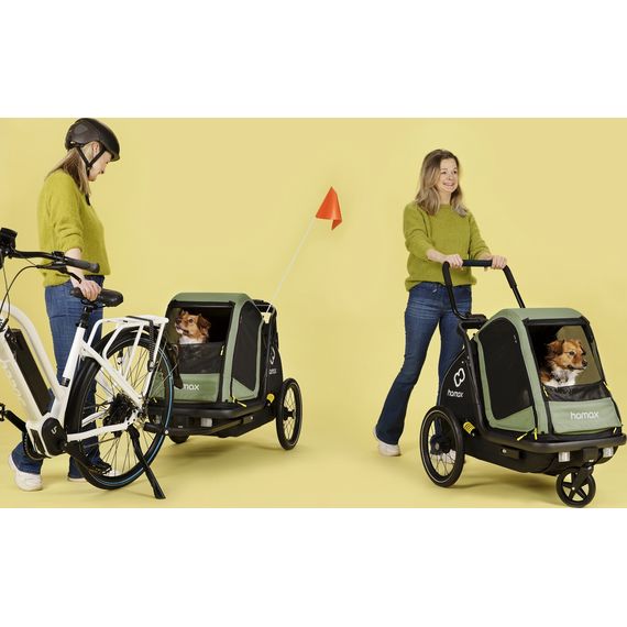 Hamax Pluto M přívěsný vozík pro psy do 35 kg Green / Black, 40 zdjęcie