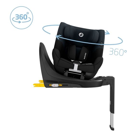 Maxi-Cosi Mica 360 S - Rotating Car Seat (61-105 cm | 0-18 kg | 3 Months to 4 Years), Kolor: Tonal Black, image , 5 image