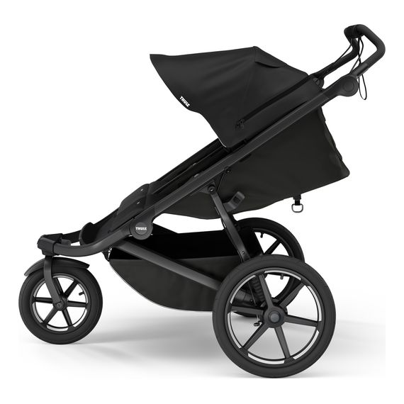 Thule Urban Glide 3 Double - běžecký dvojitý kočárek pro dvojčata s magnetickou přezkou, Rodzaj wózka: bliźniaczy, Kolor materiału: Black, 2 zdjęcie