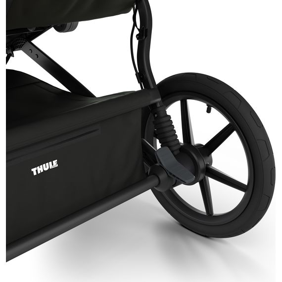 Thule Urban Glide 3 Double - běžecký dvojitý kočárek pro dvojčata s magnetickou přezkou, Rodzaj wózka: bliźniaczy, Kolor materiału: Black, 4 zdjęcie