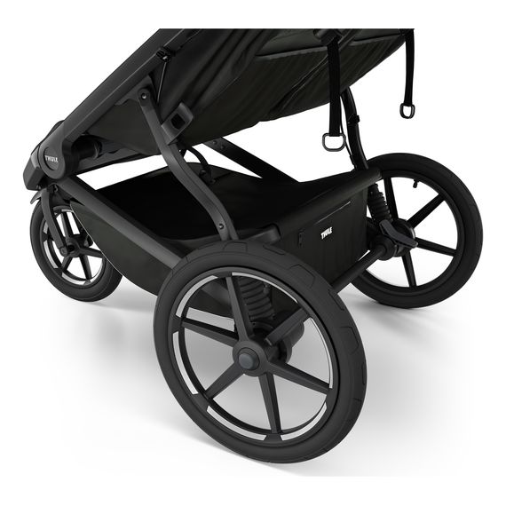 Thule Urban Glide 3 Double - běžecký dvojitý kočárek pro dvojčata s magnetickou přezkou, Rodzaj wózka: bliźniaczy, Kolor materiału: Black, 6 zdjęcie