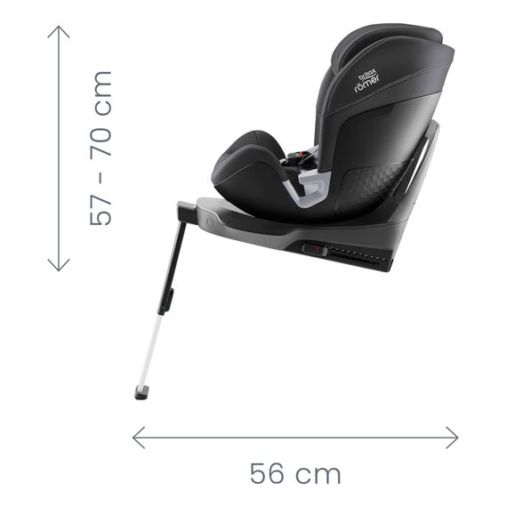 Britax Romer Swivel 2 autosedačka pro kojence (40–125 cm | 0–25 kg | 0 měsíců–7 let), Kolor: Midnight Grey, 19 zdjęcie