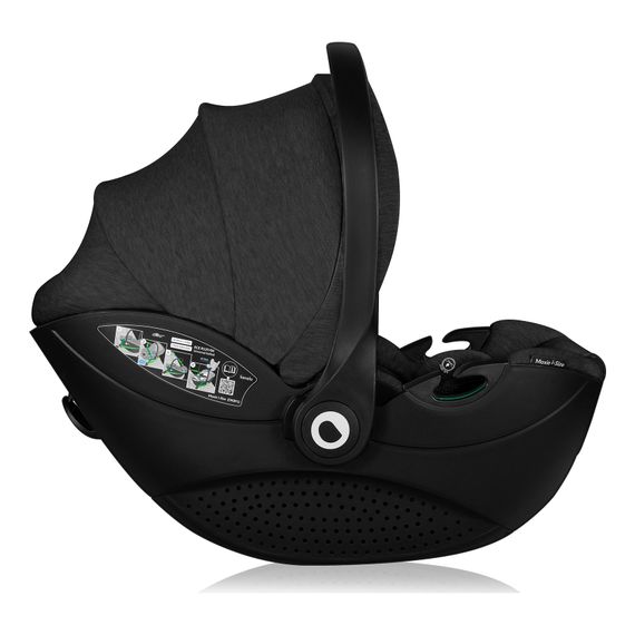 Lionelo Moxie i-Size Infant Car Seat (40–87 cm | 0–13 kg | 0–15 Months), Baza: bez bazy, Kolor: Black Carbon, image , 3 image