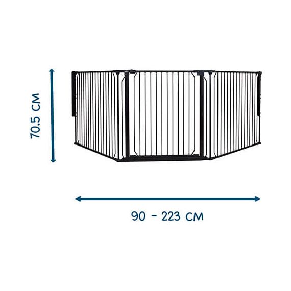 BabyDan Carl Wide X bezpečnostní branka venkovní černá, Rozmiar: 90–223 cm, Kolor: Czarny, 2 zdjęcie