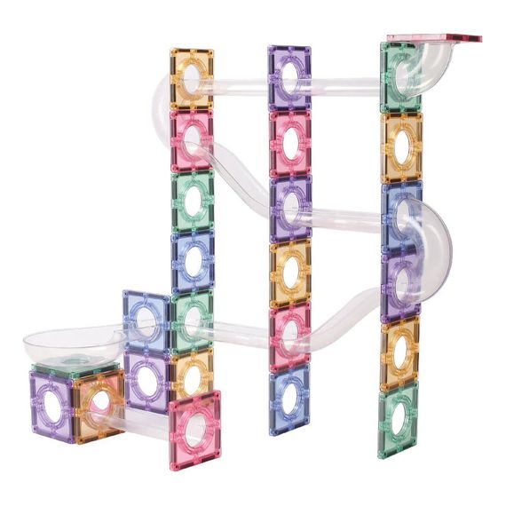 Cleverclixx magnetická stavebnice Ball Run Clever Pack Pastel 110 ks, 2 zdjęcie