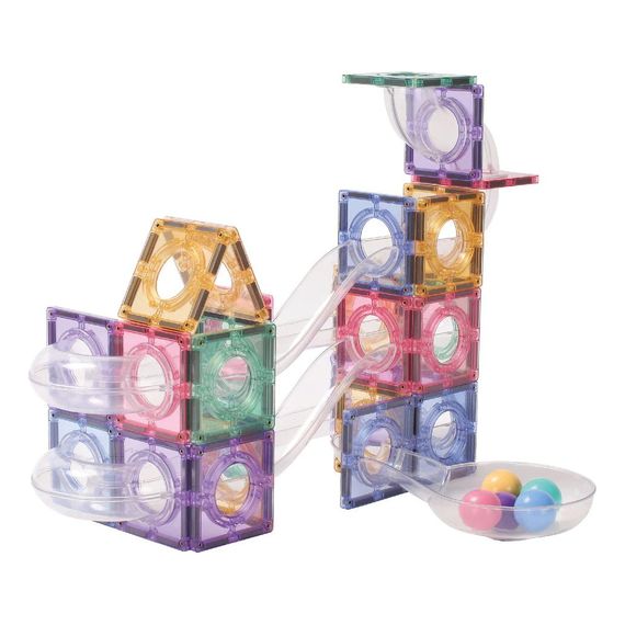 Cleverclixx magnetická stavebnice Ball Run Creative Pack Pastel 70 ks, 11 zdjęcie
