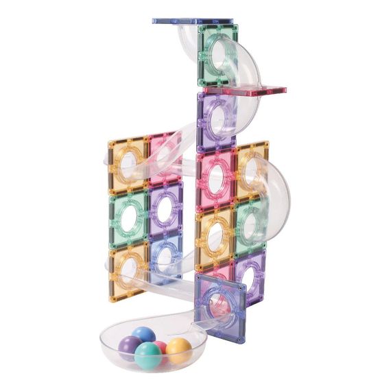 Cleverclixx magnetická stavebnice Ball Run Creative Pack Pastel 70 ks, 13 zdjęcie