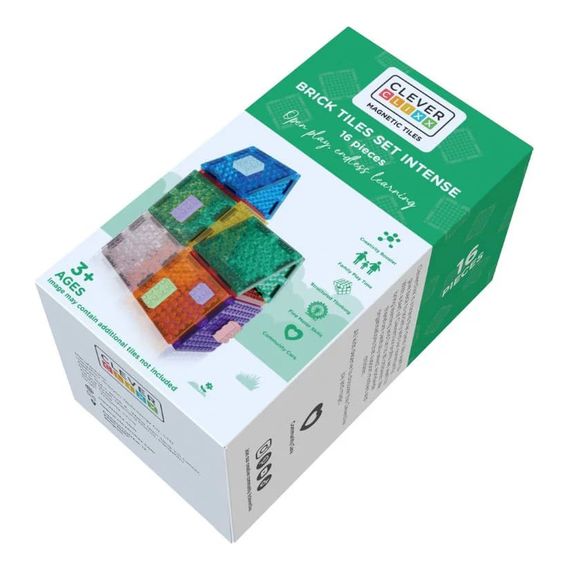 Cleverclixx magnetická stavebnice Brick Tiles Pack Intense 16 ks, 3 zdjęcie