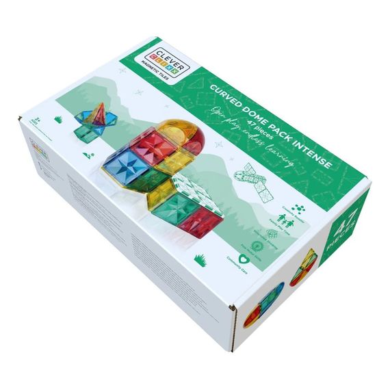 Cleverclixx magnetická stavebnice Curved Dome Pack Intense 47 ks, 3 zdjęcie