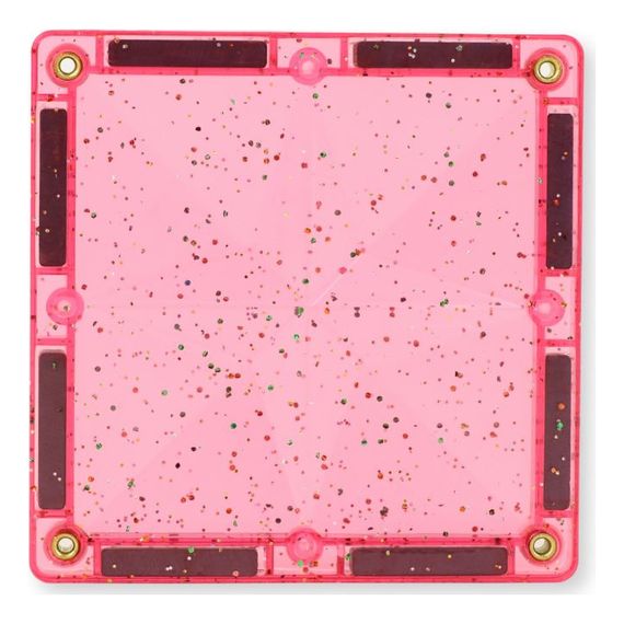 Cleverclixx magnetická stavebnice Glitter Tiles Pack Transparent / Pink 16 ks, 7 zdjęcie