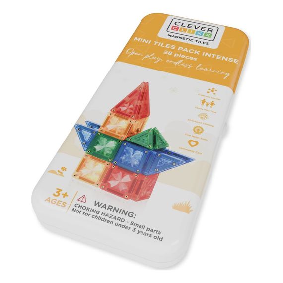 Cleverclixx magnetická stavebnice Mini Tiles Pack Intense 28 ks, 4 zdjęcie
