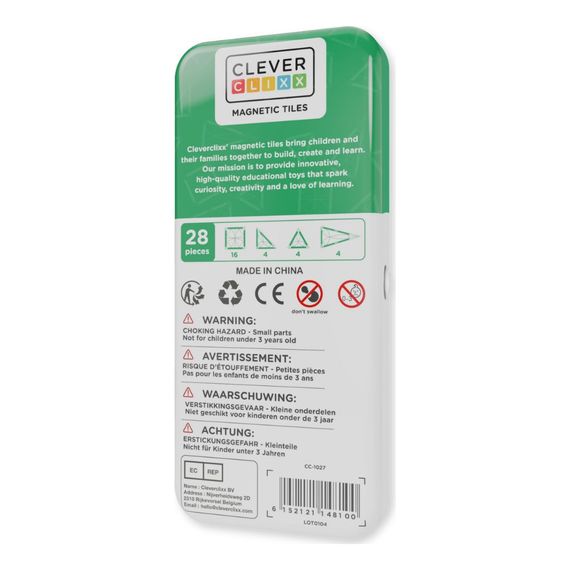 Cleverclixx magnetická stavebnice Mini Tiles Pack Pastel 28 ks, 5 zdjęcie