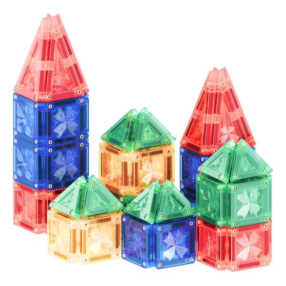 Cleverclixx magnetická stavebnice Mini Tiles Pack Intense 28 ks, 9 zdjęcie