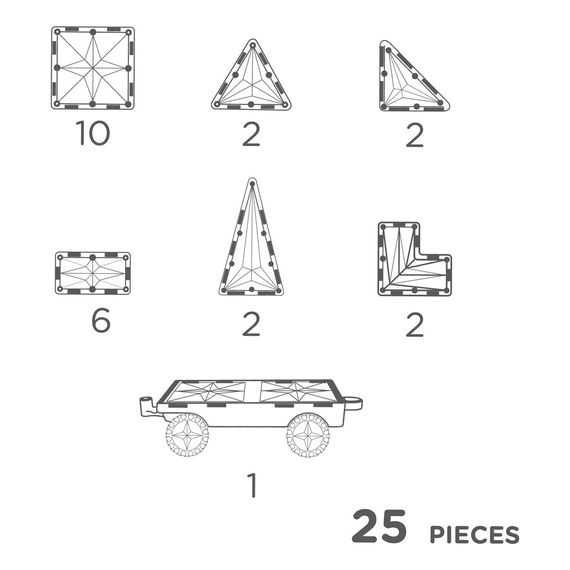 Cleverclixx magnetická stavebnice Wheels Pack Intense 25 ks, 2 zdjęcie