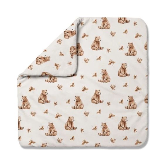 Waldin bambusowa kołdra niemowlęca 75x75 + wstęga do rożka Niedźwiadki Light Beige, Kolor: Light beige