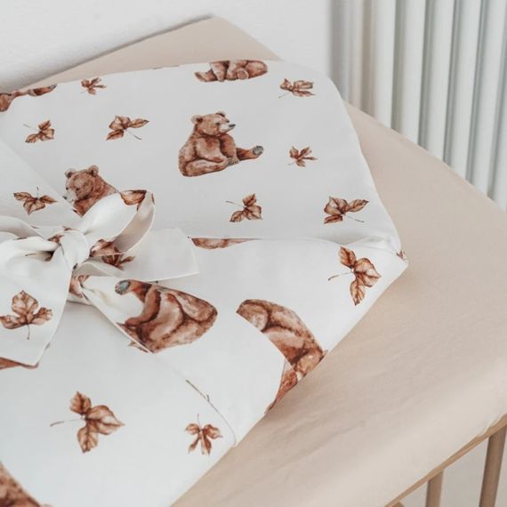 Waldin bambusowa kołdra niemowlęca 75x75 + wstęga do rożka Niedźwiadki White, Kolor: White, 3 zdjęcie