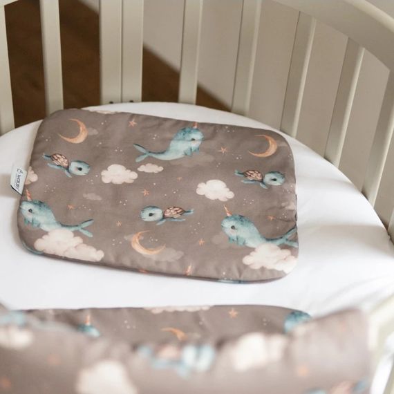 Waldin Bamboo Baby Pillow 30x40 cm Whales Brown, Rozmiar: 30x40, Kolor: Brown, image , 9 image