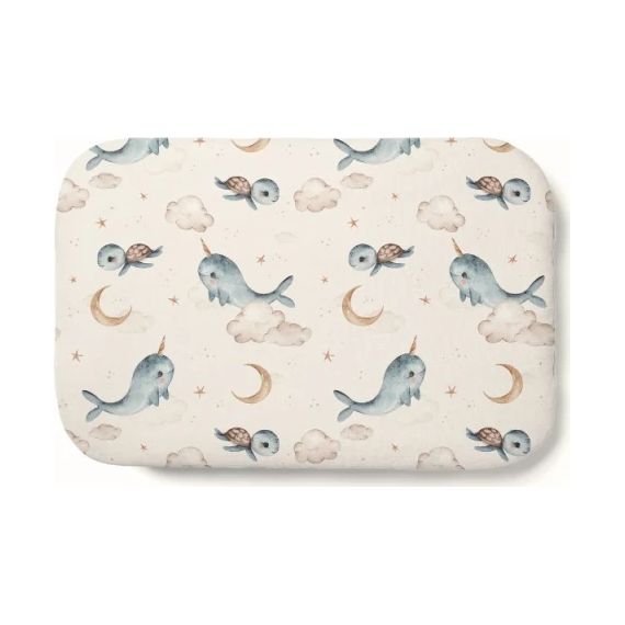 Waldin Bamboo Children's Pillow 60x40 cm Whales Beige, Rozmiar: 60x40, Kolor: Beige, image 