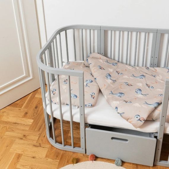 Waldin bambusový dětský polštářek 60x40 Velryby Dark Beige, Rozmiar: 60x40, Kolor: Dark Beige, 7 zdjęcie