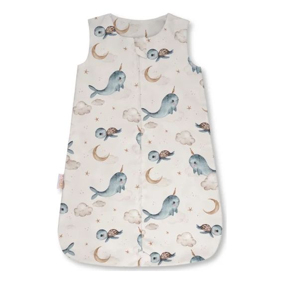 Waldin bambusowy śpiworek dla niemowlaka 0.5 tog 0-6 m. Wieloryby Beige, Rozmiar: 0-6m, Rodzaj: 0.5 tog, Kolor: Beige