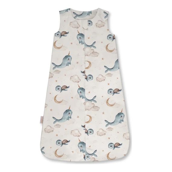 Waldin bambusový spací pytel pro miminka 0.5 tog 6-18 měs. Velryby Beige, Rozmiar: 6-18m, Rodzaj: 0.5 tog, Kolor: Beige