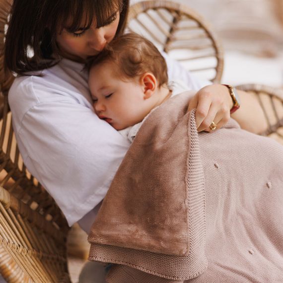 BabyOno kocyk bawełniany z flanelowym podszyciem ciemny beż, Kolor: Ciemny Beż, 8 zdjęcie