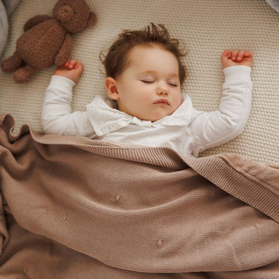 BabyOno kocyk bawełniany z flanelowym podszyciem ciemny beż, Kolor: Ciemny Beż, 9 zdjęcie