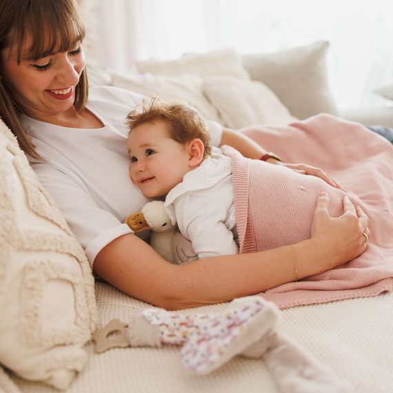 BabyOno kocyk bawłniany z flanelowym podszyciem różowy, Kolor: Różowy, 9 zdjęcie