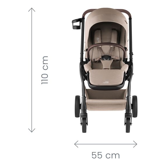Britax Romer Rio - kočárek 2v1 hluboký a sportovní, Rodzaj wózka: głęboko-spacerowy, Kolor materiału: Style - Teak, 17 zdjęcie