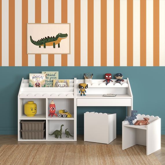 Bellamy Book Nook psací stůl Montessori Snow, Kolor: Snow, 6 zdjęcie