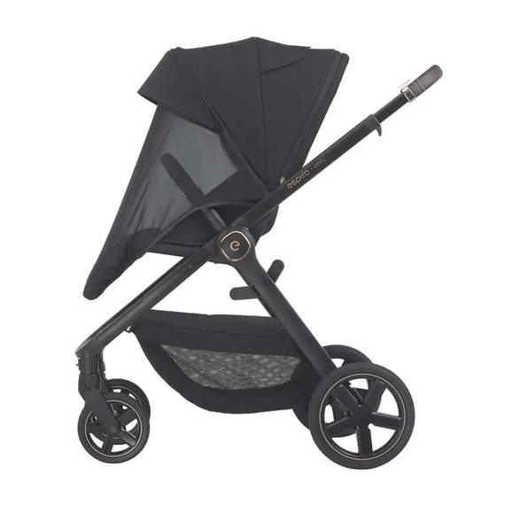 Espiro Only kočárek 2v1 kombinovaný s hlubokou korbou a sportovní sedačkou, Rodzaj wózka: głęboko-spacerowy, Kolor materiału: 510 Stylish Black, 4 zdjęcie