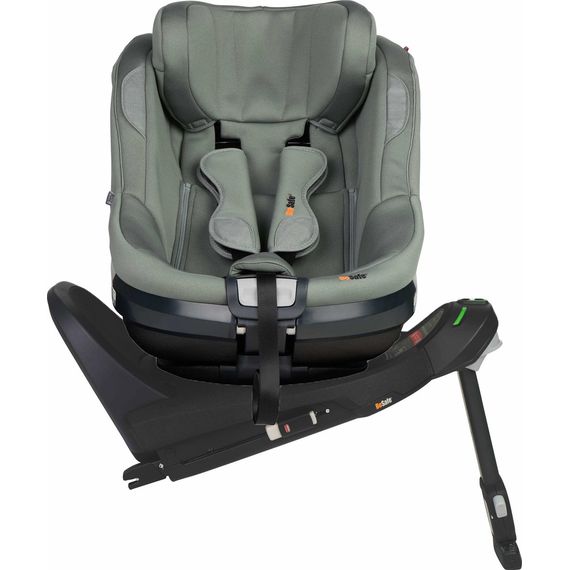 BeSafe Beyond² 360 z bazą Beyond -  obrotowy fotelik samochodowy dla maluchów (61 - 125 cm | 9 - 22 kg | 6 miesięcy - 6 lat), Baza: Beyond Base, Kolor: Meadow Green SoftBreeze