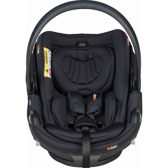 BeSafe Go Beyond² z bazą Beyond - rozkładany fotelik samochodowy dla niemowląt  (40 - 87 cm | 0 - 13 kg | 0 - 18 miesięcy), Baza: Beyond Base, Kolor: Black SoftBreeze, 13 zdjęcie